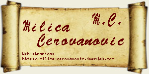 Milica Cerovanović vizit kartica